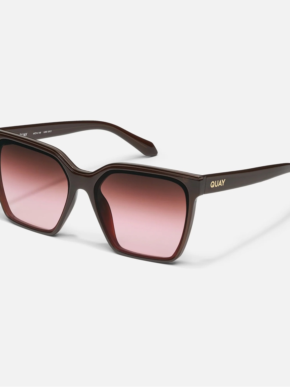 Quay Australia Women's level up Brown Frame Sunglasses with rouge glow Lens
